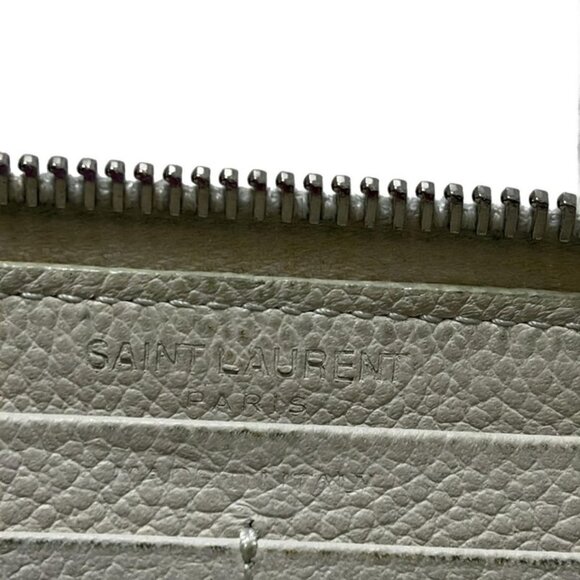 Saint Laurent Paris Long Wallet Ivory Zip Around Leather - Picture 5 of 5